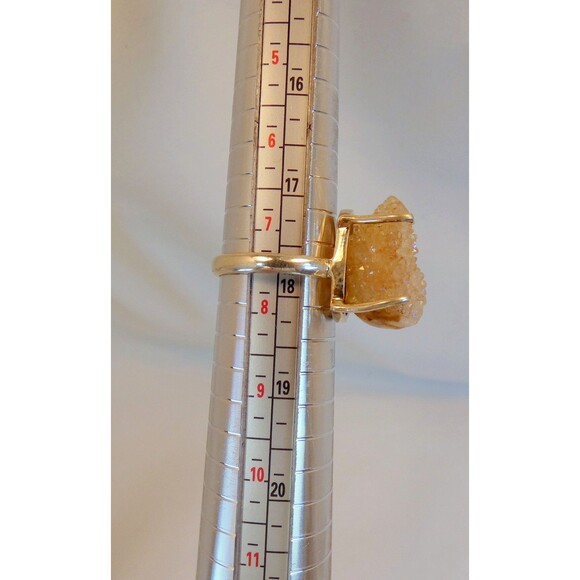 Spiralite Fossilized Quartz Crystal Shell Sterling Silver Ring Size 7.5 RARE - Picture 9 of 10